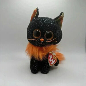 Morticia the Halloween Cat 6” Plush Ty Beanie Boos NWT 2022